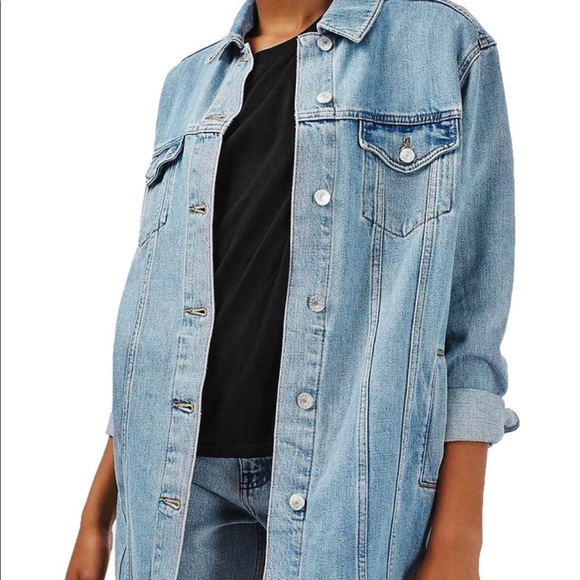 topshop long denim jacket
